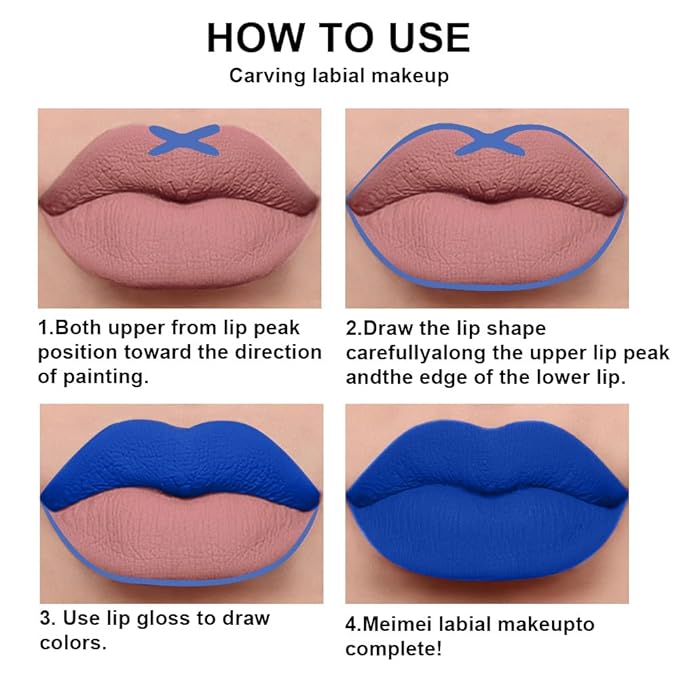 2 Colors Liquid Matte Lipstick and Lipliner Set, Blue Green Lip Tint 24 Hour Waterproof Velvet Nonstick Cup Lipgloss Lip Stain Pigmented Lip Makeup Gift Sets for Girls and Women Labiales21&23