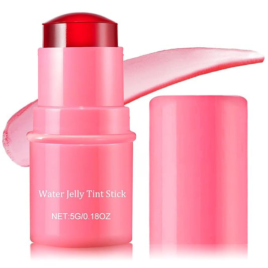 Cooling Water Jelly Tint,Multi-Use Cheek and Lip Stain,Water Jelly Tint Blush Stick,Natural Lasting Blush Lip Gloss - Buildable Watercolor Finish - 1,000+Swipes Per Stick - Vegan, Cruelty Free