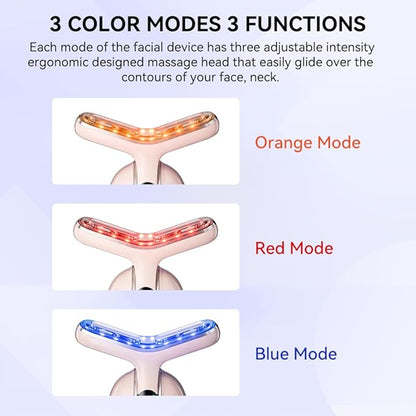 Neck Face Massager, Multifunctional Facial Massager, Face Sculpting Tool for Skin Care with Vibration, Thermal (Pink Silver)