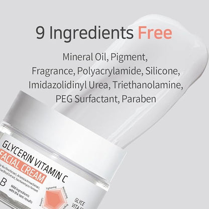 APLB Glycerin Vitamin C Facial Cream | GLYCE VITA CEN™ 35.5% 1.86 FL.OZ/Korean Skincare, Soothing, Moisture retention, Elasticity care, Revitalize for gentle and improve skin texture