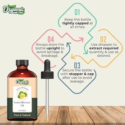 Linden Blossom (Tilia) Oil | Pure & Natural Essential Oil for Aroma, Skincare, Massage - 118ml/3.99fl oz