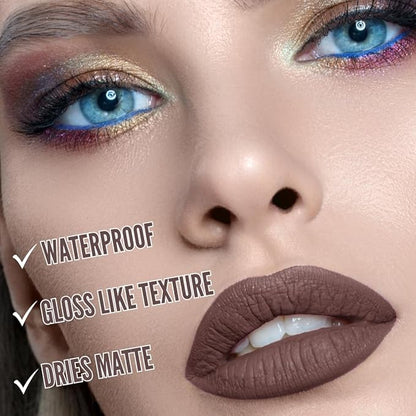 Mynena Brown Long-Lasting Matte Liquid Lipstick Intense Color Smudge-Proof & Waterproof Comfortable Hydrating Shea Butter Vegan & Cruelty-Free | Cyndia