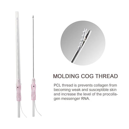 ACADA PCL Cog Threads Face Lift PCL Threads for Face Lift Cog 18G100mm Cog Threads Face Lift 360R Bi-Direction Cog Type Bullet Blunt Cog Threads 20Pcs