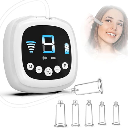 Electric Facial Cupping Set for Face - 3-in-1 Face Cupping, Gua Sha & Massage Tools for Skin Care - Multifunctional Facial Neck Eye Cuppings Massager for Wrinkle with 3 Modes & 5 Frequencies (White)