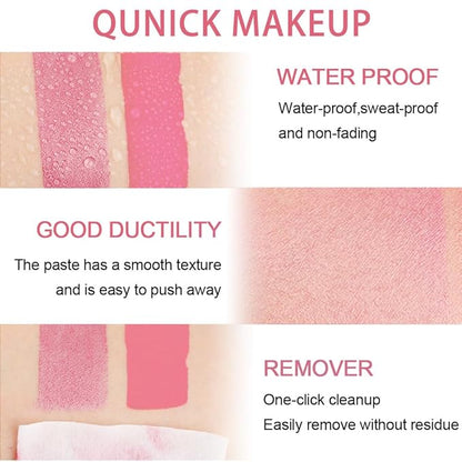 Kaely 2Pcs Cream Blush Stick for Cheeks,Pink Red Lightweight Hydrating,01+05