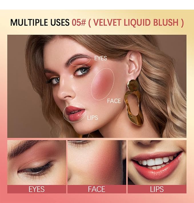 Velvet Liquid Blush, Liquid Cream Blush, Moist Matte Breathable (02)