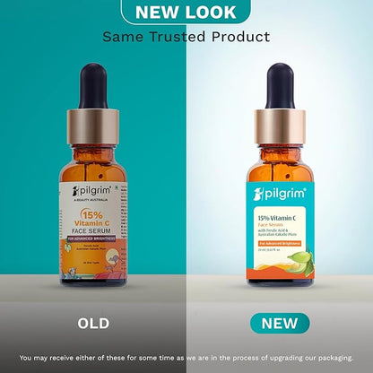 15% Vitamin C Face Serum | Anti Aging Facial Serum with Ferulic Acid & Kakadu Plum | Reduces Fine Lines, Smooths Skin Texture & Improves Radiance | 0.68 Fl Oz (20ml)
