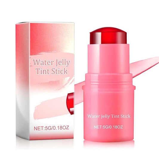Cooling Water Jelly Tint, Multi-Use Sheer Lip & Cheek Stain, Water Jelly Blush Lip Gloss, Buildable Watercolor Finish Vivid Color Jelly Tint Stick - Vegan, Cruelty Free