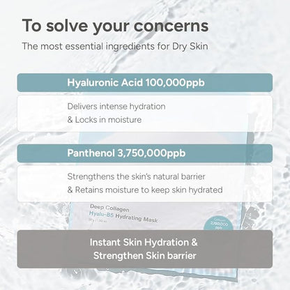 SUNGBOON EDITOR Deep Collagen Hyalu-B5 Overnight Mask 37gx4ea | Real Collagen Face Mask with Hyaluronic Acid | Moisture-Locking Care for Overheated Skin | Viral Korean Skincare Trend