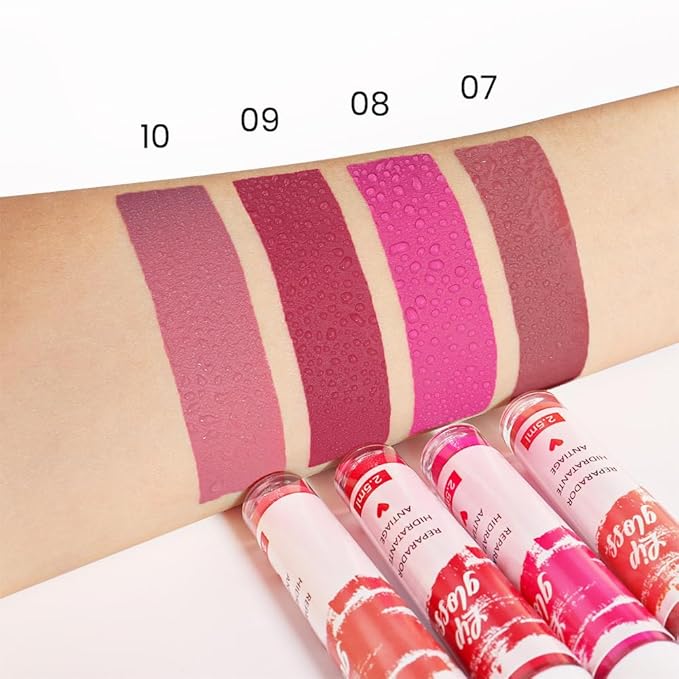 4Pcs Velvet Matte Liquid Lipstick Makeup Sets,Purple Brown High