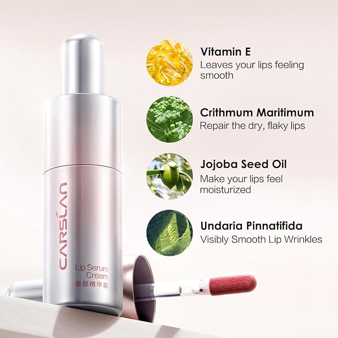 Hydrating Lip Serum Cream, Longlasting Moisturizing, Lightweight Lip Gloss, Semi-Matte Lipstick with Vitamin E, Crithmum Maritimum Essential oil, C202