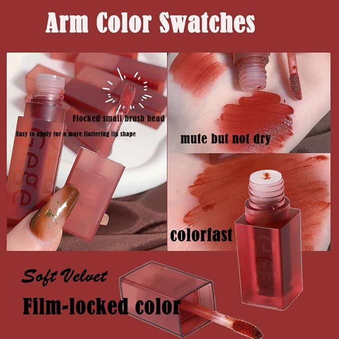 Smooth Luster Lip Glaze, Lightweight Moisturizing,High Impact Lip Color, Full Coverage Lip Makeup, Long Lasting Waterproof Moisturizer Lip Glaze (Caramel Brown Persimmon)