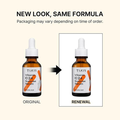 TIAM Vitamin C24 Surprise Serum, 1.01 fl oz, Glow-Boosting & Anti-Aging with Vitamin E and Ferulic Acid for Dull Skin and Fine Lines, Korean Skin Care