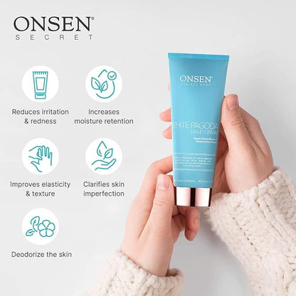 Onsen Secret Cuticle Conditioner Cream 30ml & Japanese Anti-Aging Firming Hand Lotion 135ml Bundle. Cuticle Oil Nail Care Serum Sooth, Repair & Strengthen Cuticles & Nails + Anti Aging Hand Cream