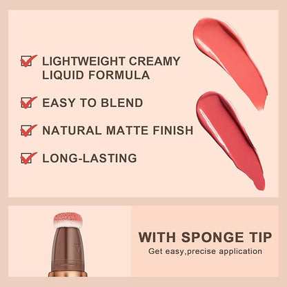 Mysense Liquid Blush Beauty Wand,Gel Cream Blush Stick -Peach Pink