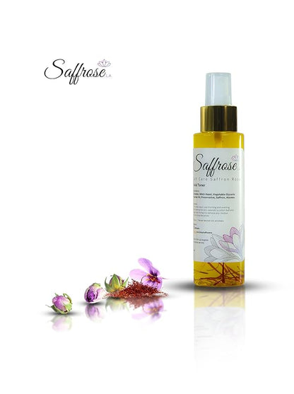 Handmade Saffron Skincare Gift Set, 5pc including Saffron Soap, Bamboo Soap Dish, Saffron Scrub, Saffron & Rose Facial Toner, Facial Oil, & Gua Sha