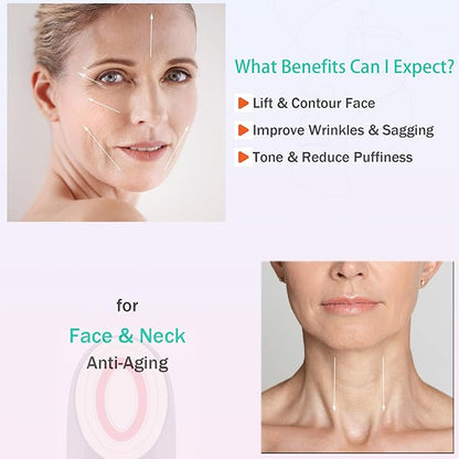 Radio Frequency Skin Tightening Machine for Face - Facial Neck Anti-Aging Device Microcurrent Lifting Massager Wrinkle Reduction Firming, and Toning - Advanced Technology for Aging Issues