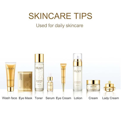 skincare set Anti Aging Skin 10-piece Daily Care Routine Kit With Vitamin C and Peptides Eye Mask Toner Serum Eye Cream Lotion Lady Cream Gifts sets for Valentine's Day