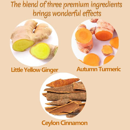 120 Premium Turmeric, Ginger, Cinnamon Blend Tea Bags, 100% Natural & No Additives & Caffeine Free.
