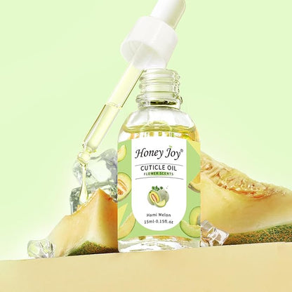 Honey Joy Cuticle Oil for Nails – Nail Oil Cuticle for Nail Care, Cuticle Nail Oil for Growth and Strength, Cuticle Oil for Nails, 0.5 fl. oz (Hami Melon)