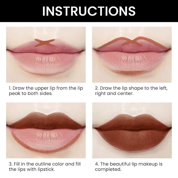 evpct 1Pcs Dark Deep Brown Matte Lip Line