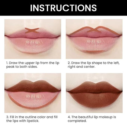 evpct 1Pcs Dark Deep Brown Matte Lip Line