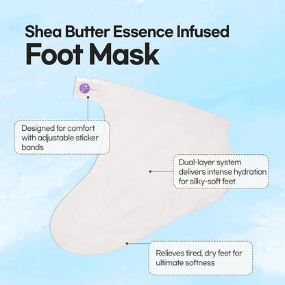 Epielle Intensive Repairing Foot Masks, 6 Pairs Moisturizing Socks for Dry, Cracked Feet, Hydrate and Repair Skin with Coconut Oil and Milk Extract, Korean Skincare, Easter Gifts, Mother's Day Gifts