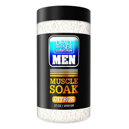 Dead Sea Collection Bath Salts for Men with Citrus Oil - Muscle Recovery Bath Soak – Mens Pure Dead Sea Salt for Soothing and Relaxing – 37 Oz
