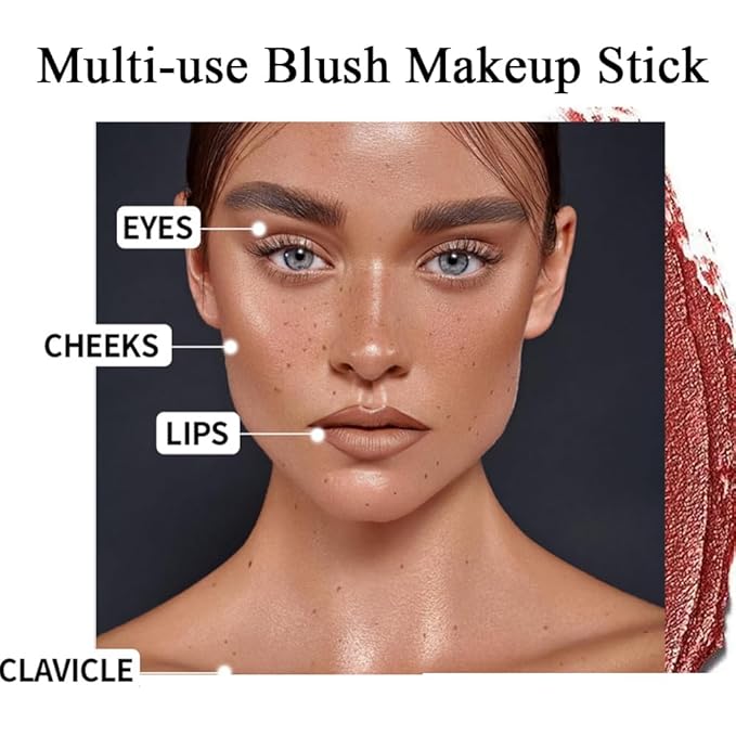 Cream Blush Stick for Cheeks, Waterproof Cream Makeup All Skin