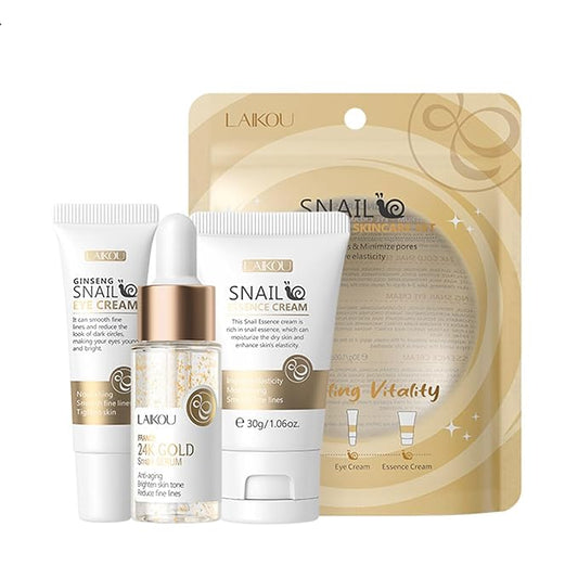 Snail Mucin Skin Care Set,Gold Snail Serum,Ginseng