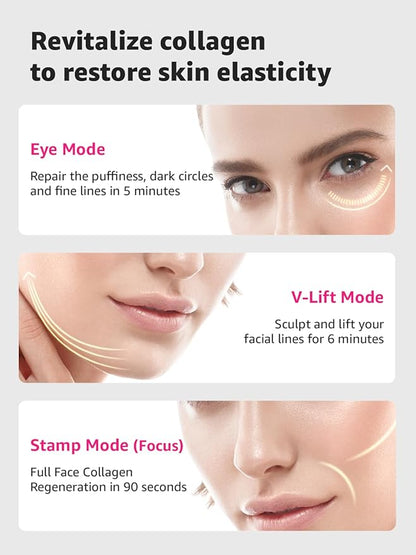 Microcurrent Facial Device Face Lift: iFae 3 in 1 Light Therapy for Face, Portable Face Lift Device for 90 Seconds Lifting, Tightening, Skin Rejuvenation Anti-Aging Wrinkle Skin Salon at Home White
