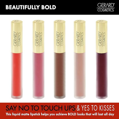 Gerard Cosmetics HydraMatte Liquid Lipstick Mudslide | Brown Lipstick with Matte Finish | Long Lasting and Non-Drying | Super Pigmented Fully Opaque Lip Color