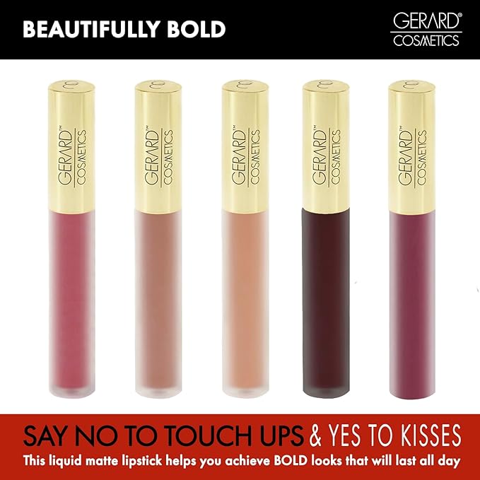 Gerard Cosmetics HydraMatte Liquid Lipstick Boss Lady | Brown Matte Lipstick | Long Lasting and Non-Drying | Super Pigmented Fully Opaque Lip Color