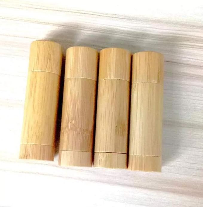 Furnido Natural Bamboo Lip Balm Tubes,5.5g Empty Refillable Tubes,5.5g