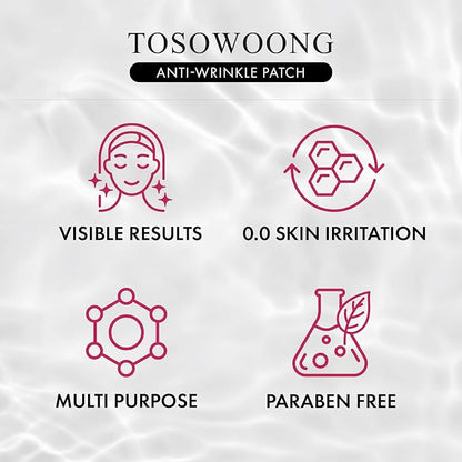 Anti-Wrinkle Patch with Hydrolyzed Collagen, Forehead & Eye & Smile Line Wrinkle Patches, Anti-Wrinkle Tape, K-Beauty Overnight Under Eye Patches, Korean Skincare, 5ea (10patches X 5)