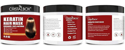 Keratin Hair Mask,Keratin Hair Treatment 250g Hair Mask for Dry Damaged Hair,Hair Treatment Mask Deep Repair Damage Hair Root,Natural Deep Conditioner Hydrating Hair Masque