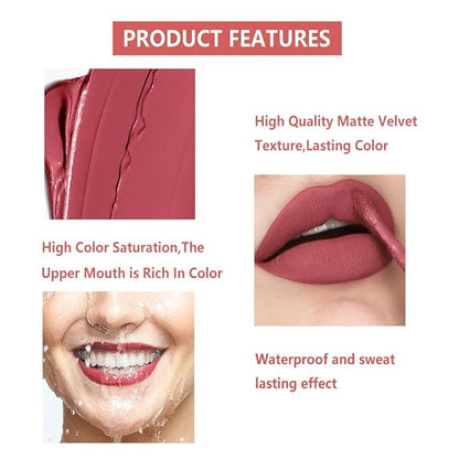 3 Pcs Matte Liquid Lipstick Makeup Set, Waterproof Quick-drying