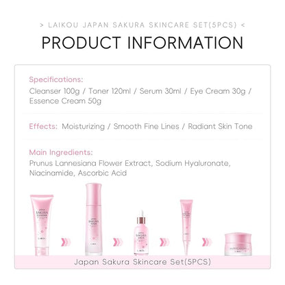 Skin Care Set, Skincare Gift Set, Skin Care Routine Kit for Women, Teen Face Care Kit Girls with Cleanser, Toner, Eye Cream, Serum, Essence Cream Mother's Day Christmas Birthday Daughter Wife