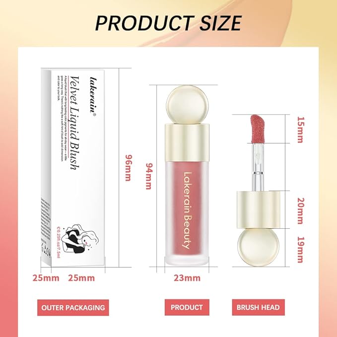 Soft Velvet Liquid Blush Face Makeup Matte Cream Blush Makeup(#03)