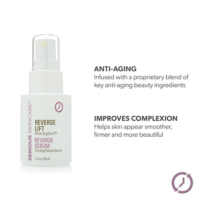 Serious Skincare Reverse Lift Firming Face Serum for Skin Tightening - Hydrating Anti-Aging Peptides - Lift & Firm Skin Care for Sagging Facial & Neck Contours - 1 Fl. Oz.