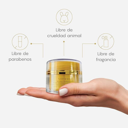 Beautyboost Hydro Booster Anti-Aging Cream W/Hyaluronic Acid, Cotton Stem Cells, Squalane & Niacinamide- 1.7 Fl Oz Gel-Cream Moisturizer for Extra-Dry Skin, Skin Elasticity, Quick-Absorbing