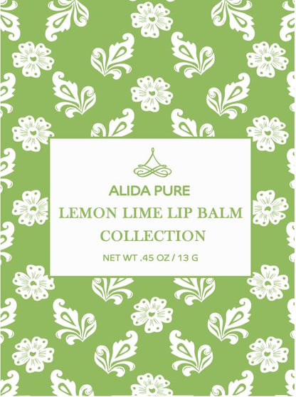 Lemon Lime Lip Balm Collection, Vegan Lip Balm Set, Bees Wax Free, Avocado Oil, Organic Jojoba Oil, Vitamin E, Moisturizer For Dry Cracked Lips, 3 Tubes per Set