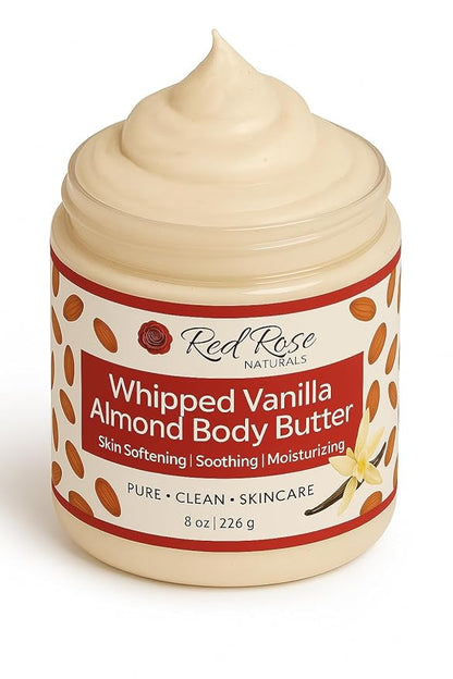 Whipped Body Butter, Scented Vanilla Body Moisturizer 8 oz., Coconut Oil & Shea Butter for Sensitive, Dry Skin, Non-Greasy, Soft & Creamy, Natural Skincare for Women & Men – Vegan