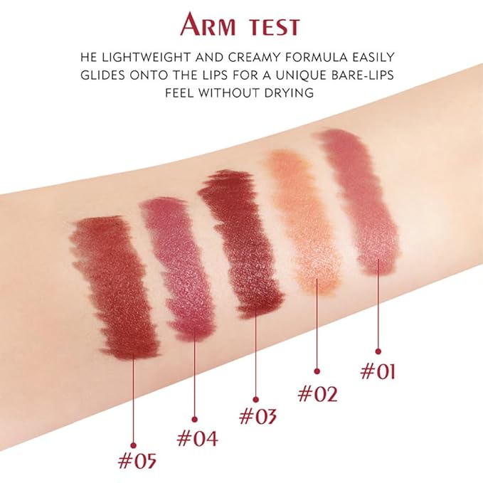 evpct 5Pcs Mauve Orange Brown Rose Dark Ruby Red Matte Velvet Lipstick Set for Women Waterproof Long Lasting Smudge Proof Lip Stain Makeup 24 hour Lip Stain Makeup matte lipstick 24 hours original