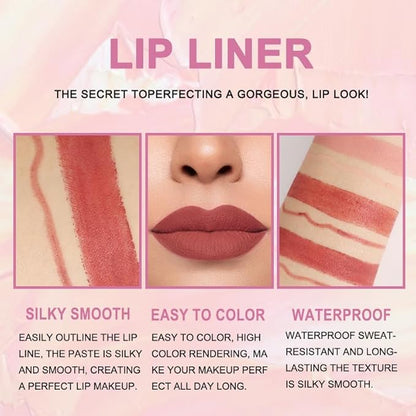 evpct 3Pcs Nude Beige Light Brown Rose Gold Lip 24 l