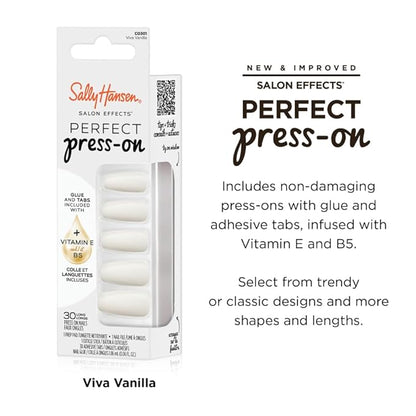 Sally Hansen Instant Cuticle Remover and Salon Effects Perfect Press-On Nails in 30 Designs with Nail Glue