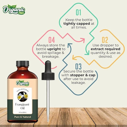 Frangipani (Plumeria alba) Oil | Pure & Natural Essential Oil for Skincare, Massage, Aroma & Diffuser - 118ml/3.99fl oz