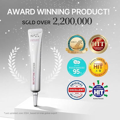 Pregnancy Safe Fermentation Peptine Eye Care Cream Under Eye Cream with 8 Peptides and Niacinamide, Anti Aging Eye Cream for Wrinkles & Crows Feet Korean Skincare 20ml 0.68 Fl Oz