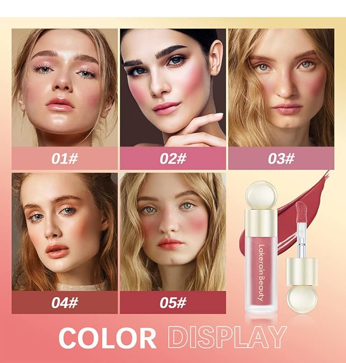5 PCS Liquid Blush Soft Cream Face Blusher Blendable Feel