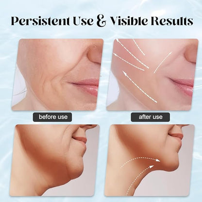 Neck Face Massager Face Sculpting Tool 3 Colour Modes and Vibration for Facial Massager for Double Chin (Black)